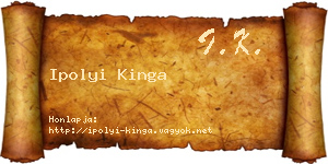 Ipolyi Kinga névjegykártya